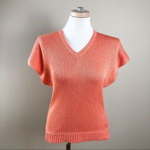 Lauren Ralph Lauren Open Knit Short Sleeve Top